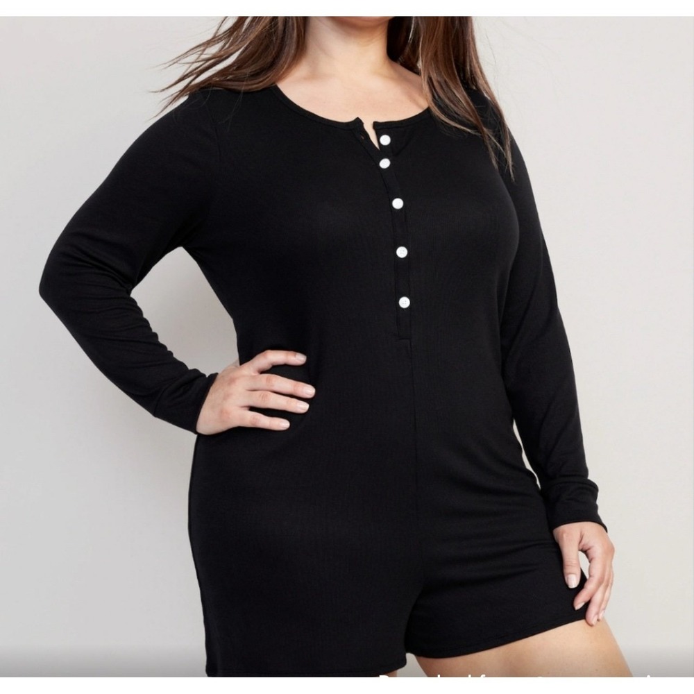 Old Navy‎ Black Micro Fleece Shorts Romper Sleepwear XL